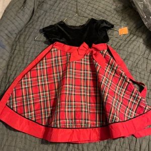 Black with red plaid Christmas dress